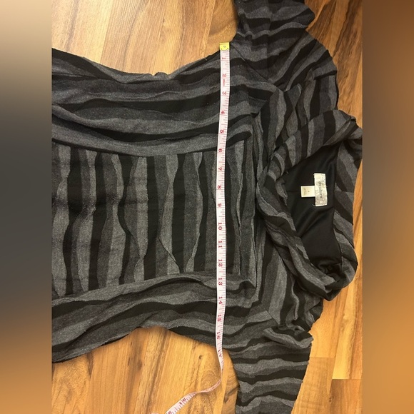 Striped Black and Gray Women's Dress - Picture 3 of 4